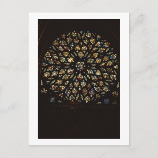 バラの窓の西扉の上に、シーンのデピック ポストカード (正面)