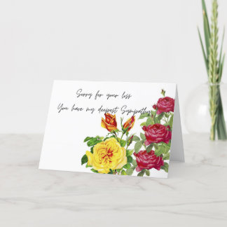 バラの紛失を申し訳なく思う、悔やみや弔慰カード シーズンカード