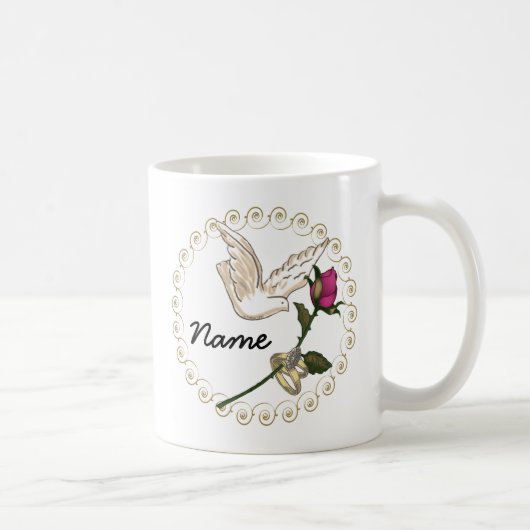 バラの結婚指輪 ウェディングマグ コーヒーマグカップ (右)