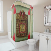 バラの緑のシャワーカーテン シャワーカーテン (インサイチュ)