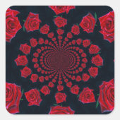 バラの美しい:フローラファンタジー スクエアシール (正面)