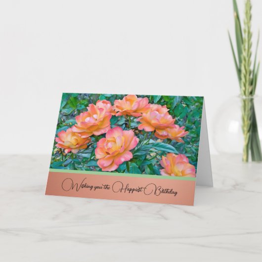 バラの美しい-誕生日カード カード (正面)