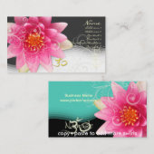 バラの背景のスワール+パーリースワール+オム/ダイ 名刺 (正面/裏面)