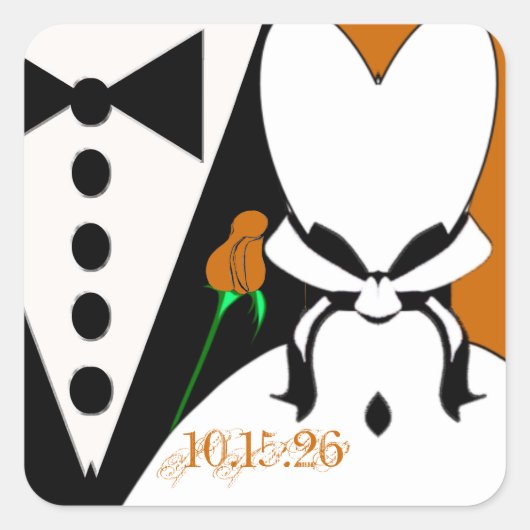 バラの色をイベントに合わせて変更！ スクエアシール (正面)