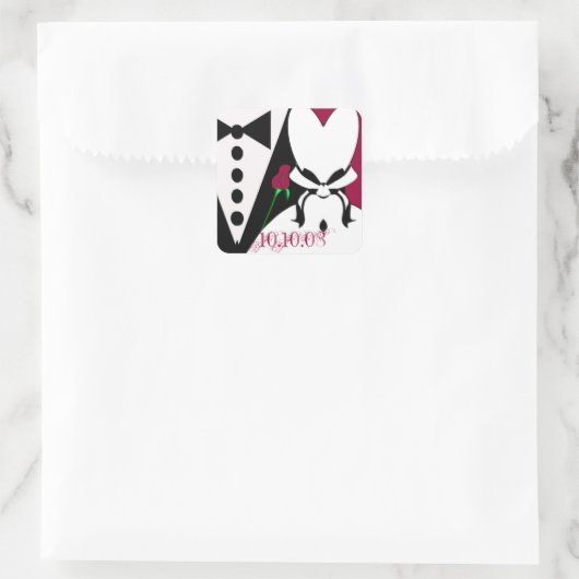 バラの色をイベントに合わせて変更! スクエアシール (バッグ)