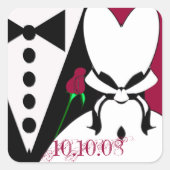 バラの色をイベントに合わせて変更! スクエアシール (正面)