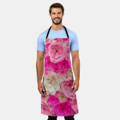 バラの色合い：ピンク、白ブレンド。 エプロン (着用した状態)