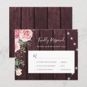 バラの花が彩る　ピンクとワインレッドの木の温もり感じるウェディング (正面/裏面)