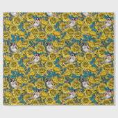 バラの花と金魚 ラッピングペーパー (フラット)