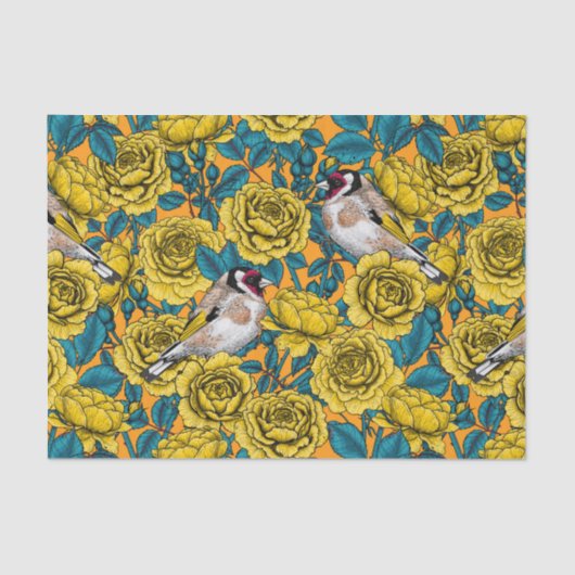 バラの花と金魚 薄葉紙 (正面)