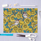 バラの花と金魚 薄葉紙 (クラフト)