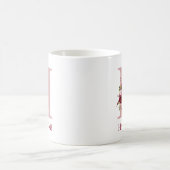 バラの花とHの文字 ブルゴーニュピンク コーヒーマグカップ (中央)