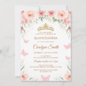 バラの花のクイーンズアニエラ バタフライ 招待状 (正面)