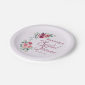 バラの花のブーゲンビリア フラワー ケーキ ブライダル シャワー ペーパープレート (アングル)