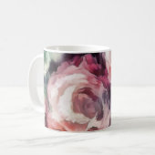バラの花の油絵抽象的な花のプリントb コーヒーマグカップ (正面左)