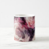 バラの花の油絵抽象的な花のプリントb コーヒーマグカップ (中央)
