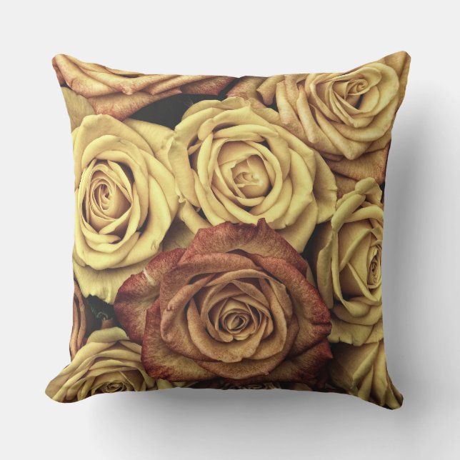バラの花の装飾用クッション20" x 20" クッション (正面)