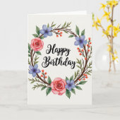 バラの花の誕生日お祝いカード カード (黄色い花)