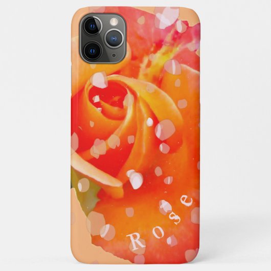 バラの花びらとお名前のオレンジローズ Case-Mate iPhoneケース (裏面)