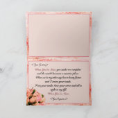 バラの花びらのハート-内部の詩 シーズンカード (内部)