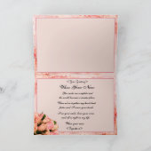 バラの花びらのハート-内部の詩-テンプレート カード (内部)