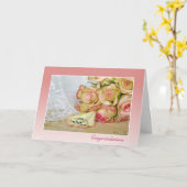 バラの花びらの結婚指輪 カード (黄色い花)