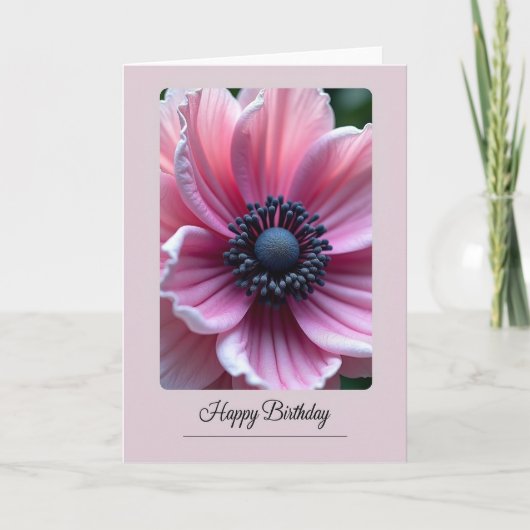 バラの花びらの誕生日カード カード (正面)