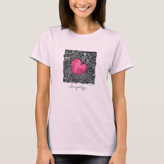 バラの花びらハートTシャツ Tシャツ (正面)