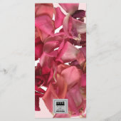 バラの花びらピンクロマンチックな結婚式のレセプションメニュー メニュー (裏面)