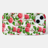 バラの花フローラの葉パターン Case-Mate iPhoneケース (裏面 (横))