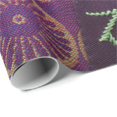 バラの花ボホタペストリー刺繍の外観 ラッピングペーパー (ロールコーナー)