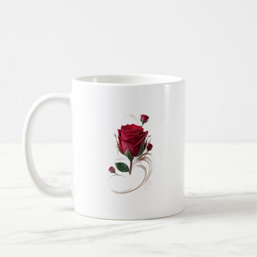 バラの花マグカップ コーヒーマグカップ (左)