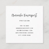 バラの花冠のウサギ 可愛い スクエア名刺 (裏面)