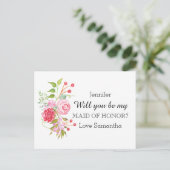 バラの花合 | メイド・オブ・オーナー（花嫁付き添い人） インビテーションポストカード (スタンド正面)