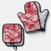 バラの花弁の花 鍋つかみ&鍋敷きセット (正面/裏面)