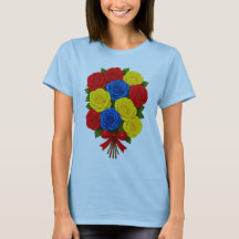 バラの花束のレディースTシャツ