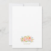 バラの花束の結婚式カード 招待状 (裏面)