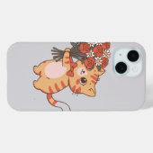 バラの花束を持つかわいい子猫 Case-Mate iPhoneケース (裏面 (横))