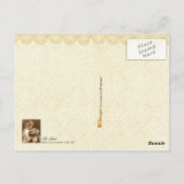 バラの花束を持つ美しい花嫁 ポストカード (裏面)