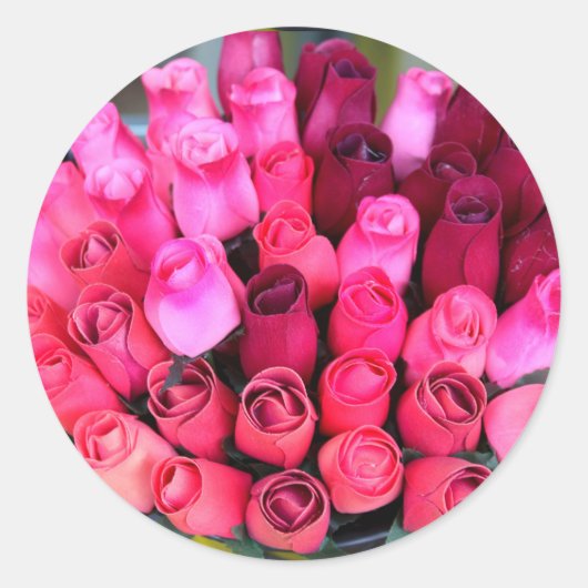 バラの花束ステッカー ラウンドシール (正面)