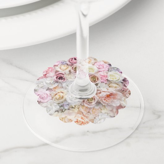 バラの花束1 ワイングラスタグ (クローズアップ)