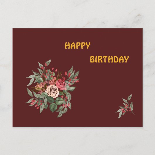 バラの花束 インビテーションポストカード (正面)