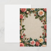 バラの花束 ウェディング 招待状 (正面/裏面)