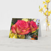 バラの花束 カード (黄色い花)