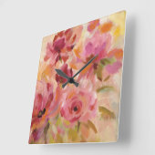 バラの花束 スクエア壁時計 (傾斜)