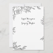 バラの花束 ラスティックカリグラフィー ウェディング 招待状 (裏面)