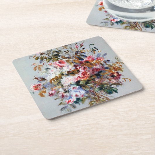 バラの花束,ルノアール スクエアペーパーコースター (アングル)