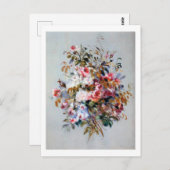 バラの花束，ルノアール ポストカード (正面/裏面)