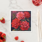 バラの花束｜赤い花の水彩画 スタンダードカクテルナプキン (インサイチュ)