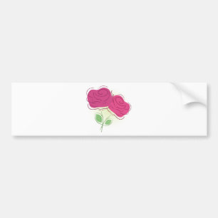 バラの花柄の装飾 バンパーステッカー